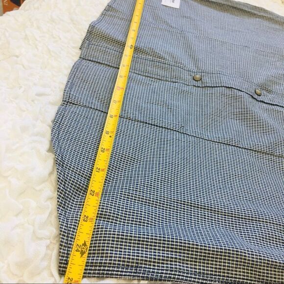 Rocawear Button Down Shirt Leather America Flag Micro Plaid Blue Green XL 2011 - Picture 11 of 13